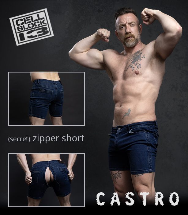 Cellblock 13 Castro Denim Zipper Shorts